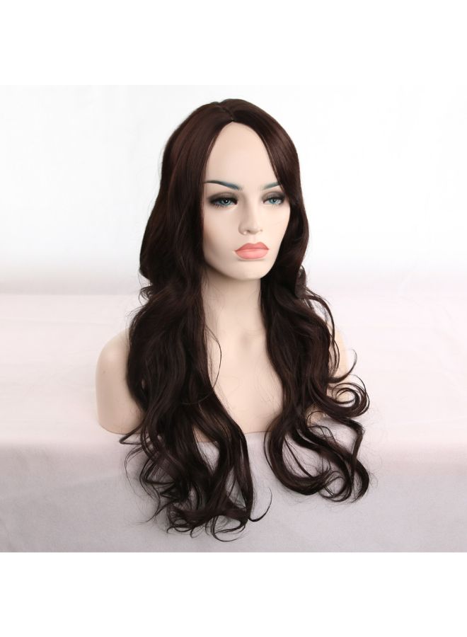 Voberry Long Curly Party Chemical Fiber Hair Wig Black 8x8x4cm - Image 5