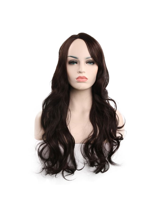 Voberry Long Curly Party Chemical Fiber Hair Wig Black 8x8x4cm - Image 4
