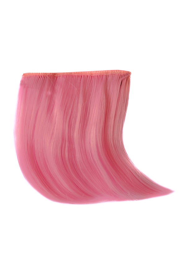 شعر مستعار بمشبك مع غرة أمامية وردي 5x5x1سم