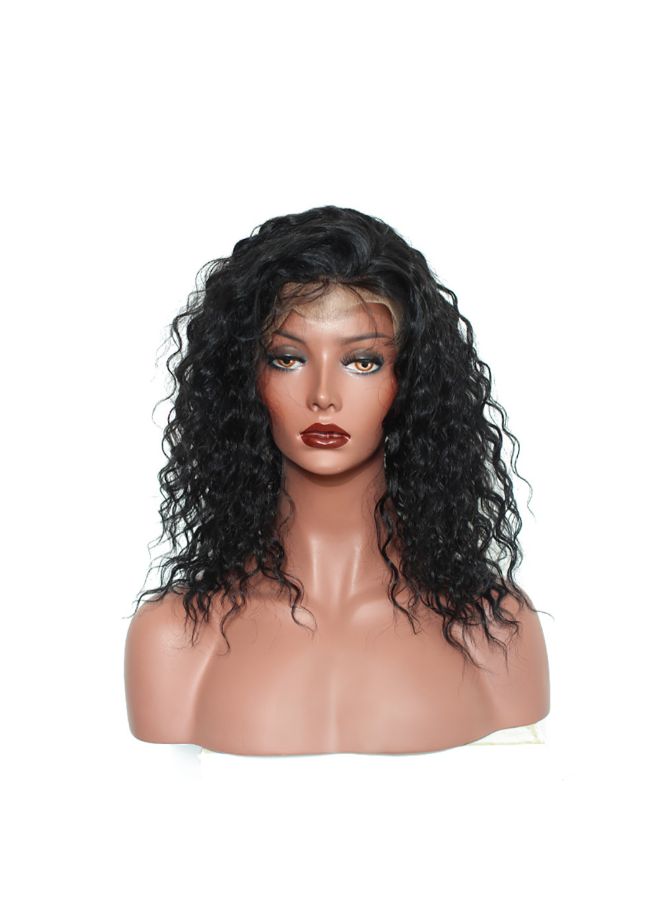 Voberry Brazilian Less Lace Front Full Wig Black 20x15x2centimeter - Image 4