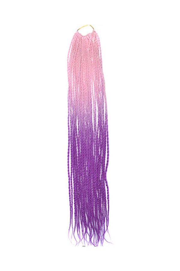 Voberry Synthetic Gradient Crochet Braid Wig Multicolour 22x18x1cm