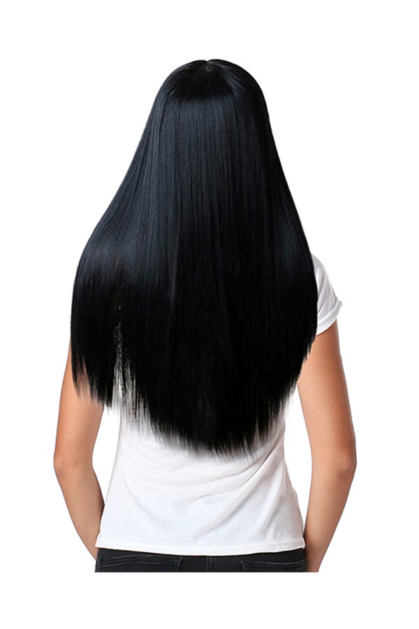 Voberry Long Straight Synthetic Cosplay Wig Black 25x20x8cm