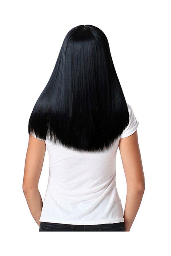 Voberry Long Straight Synthetic Cosplay Wig Black 25x20x8cm
