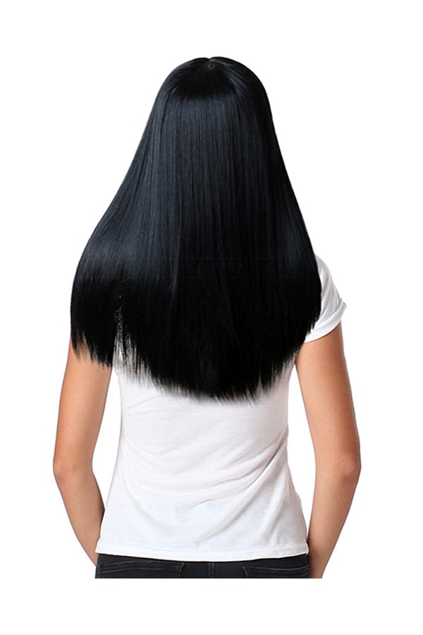 Voberry Long Straight Synthetic Cosplay Wig Black 25x20x8cm