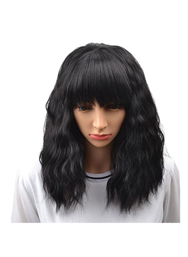 Voberry Short Curly Bobo Brazilian Wig Black 20x18x3cm - Image 3