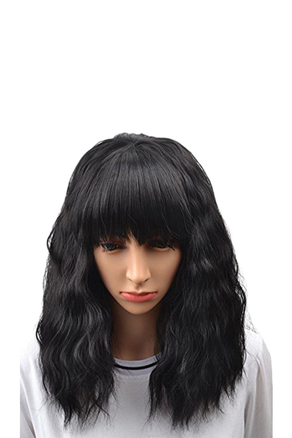 Voberry Short Curly Bobo Brazilian Wig Black 20x18x3cm - Image 1