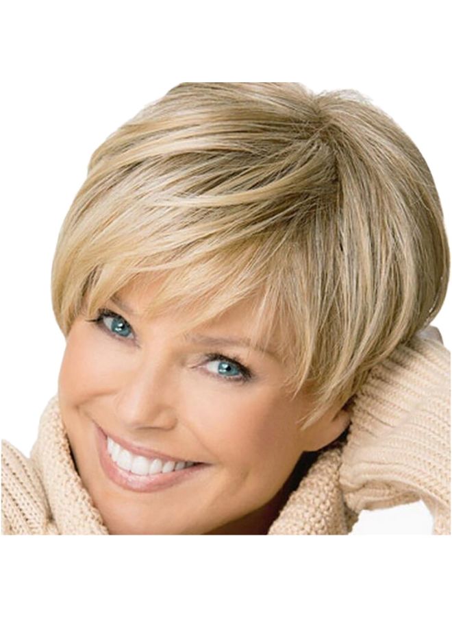 Voberry Short Straight Synthetic Wig Blonde 20x18x3cm - Image 3
