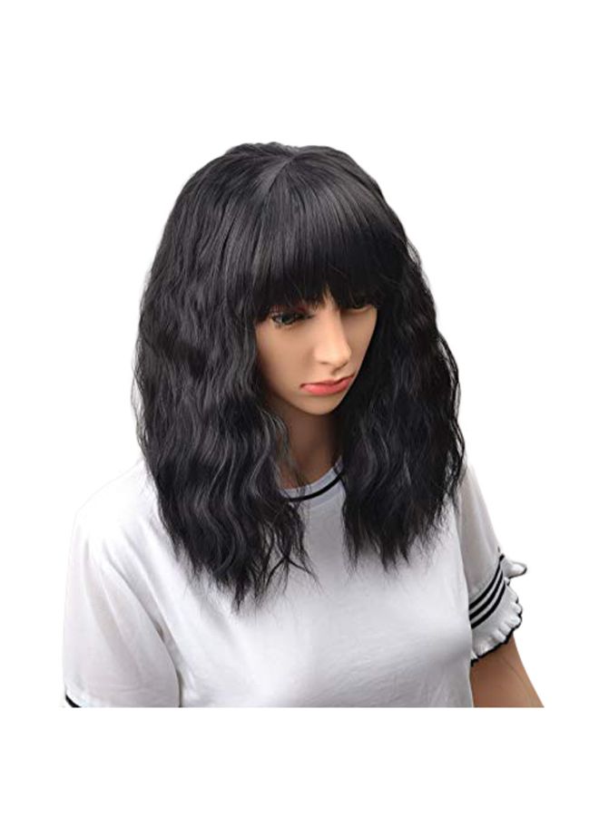 Voberry Short Curly Bobo Brazilian Wig Black 20x18x3cm - Image 5