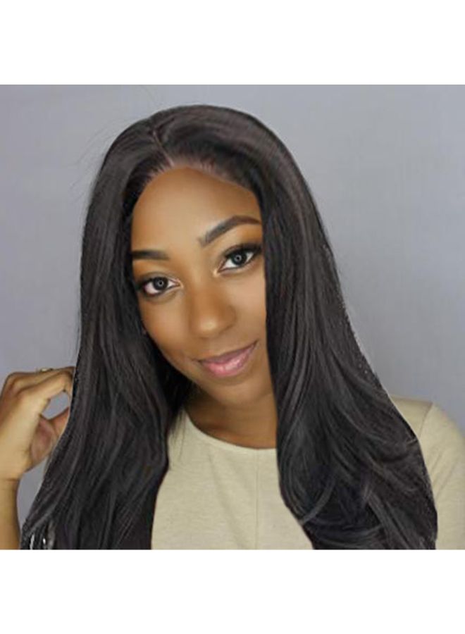 Voberry Brazilian Less Lace Front Full Wig Black 22x20x4cm - Image 5