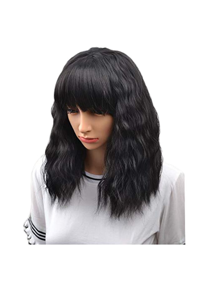Voberry Short Curly Bobo Brazilian Wig Black 20x18x3cm - Image 4