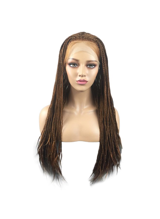 Voberry Synthetic Hair Braided Lace Front Wig Brown 20x18x3cm - Image 2