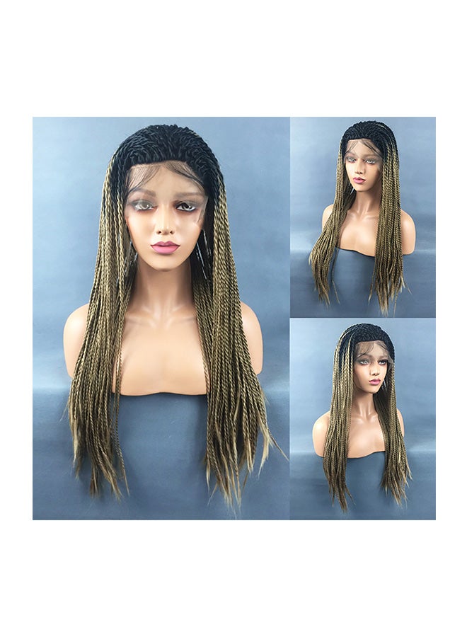 Voberry Synthetic Hair Braided Lace Front Wig Multicolour 20x18x3cm - Image 1