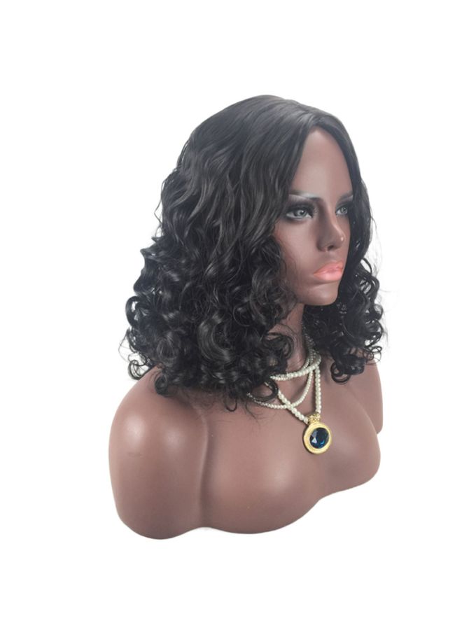 Voberry Cosplay Party Short Wavy Curly Wig Black 15x5x15cm - Image 4