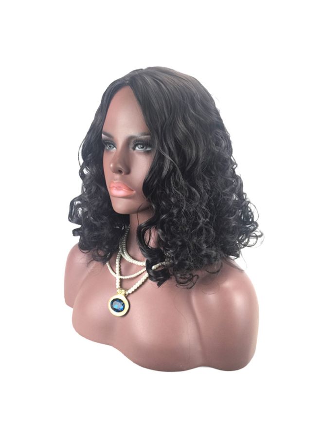 Voberry Cosplay Party Short Wavy Curly Wig Black 15x5x15cm - Image 5