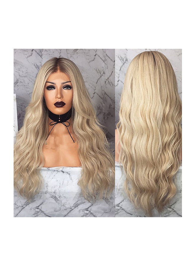 Voberry Cosplay Synthetic Gradient Fiber Long Curly Heat Resistance Wig Blonde 20x18x3centimeter - Image 1