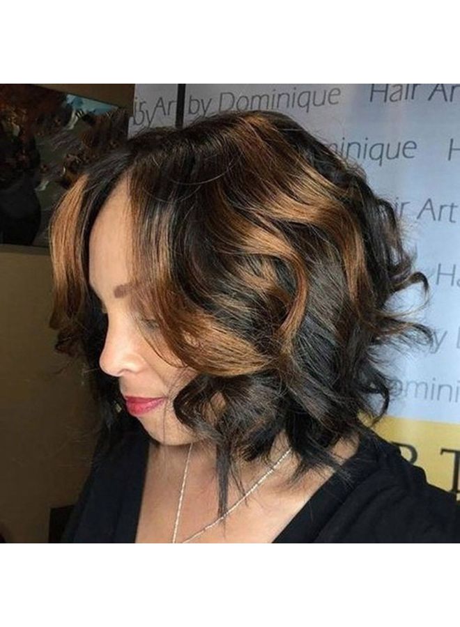 Voberry Full End Short Bob Wig Brown 15x5x15cm - Image 3