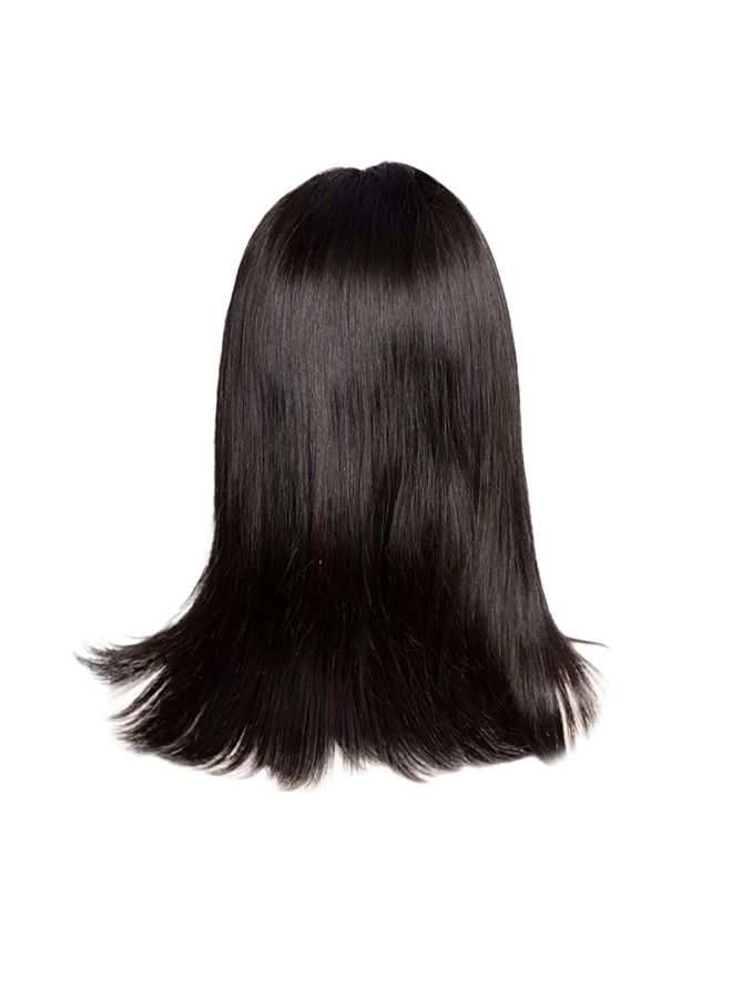 Voberry Short Straight Synthetic Heat Resistant Front Lace Wig Black 20x18x3cm - Image 2