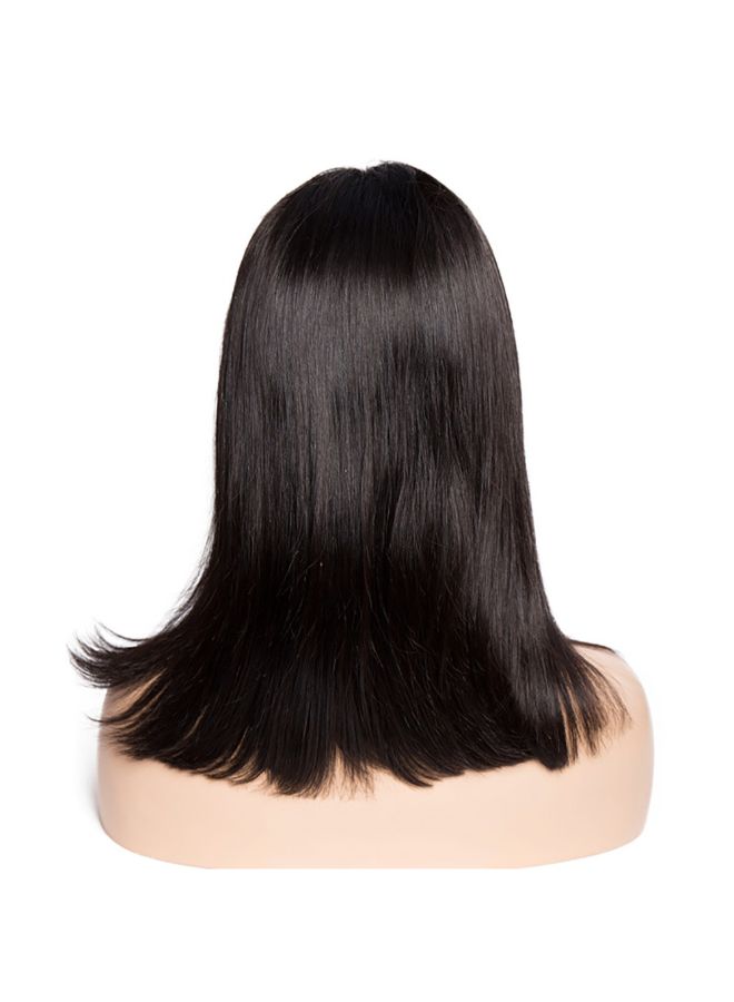 Voberry Short Straight Synthetic Heat Resistant Front Lace Wig Black 20x18x3cm - Image 3