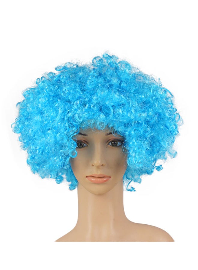Voberry Party Disco Funny Afro Clown Masquerade Hair Wig Cyan Blue 25x16x5cm - Image 1