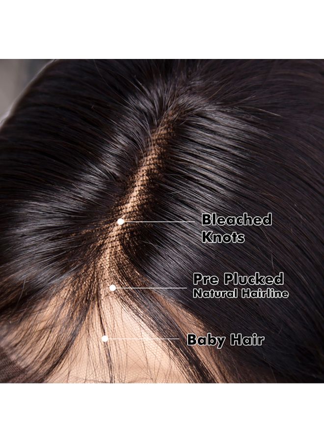 Voberry Short Straight Synthetic Heat Resistant Front Lace Wig Black 20x18x3cm - Image 4