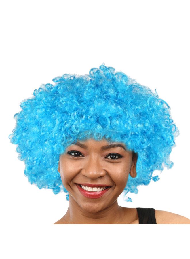 Voberry Party Disco Funny Afro Clown Masquerade Hair Wig Cyan Blue 25x16x5cm - Image 2