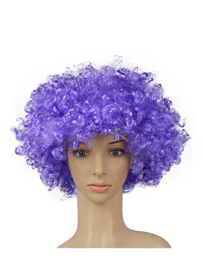 فوبيري شعر مستعار بتصفيفة أفريقية كالمهرجين مناسب للحفلات التنكرية والاحتفال في الديسكو أرجواني 25 x 16سم - Image 1