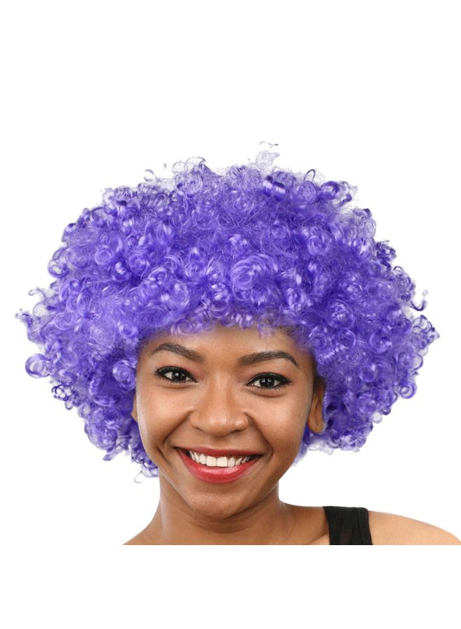 فوبيري شعر مستعار بتصفيفة أفريقية كالمهرجين مناسب للحفلات التنكرية والاحتفال في الديسكو أرجواني 25 x 16سم - Image 2