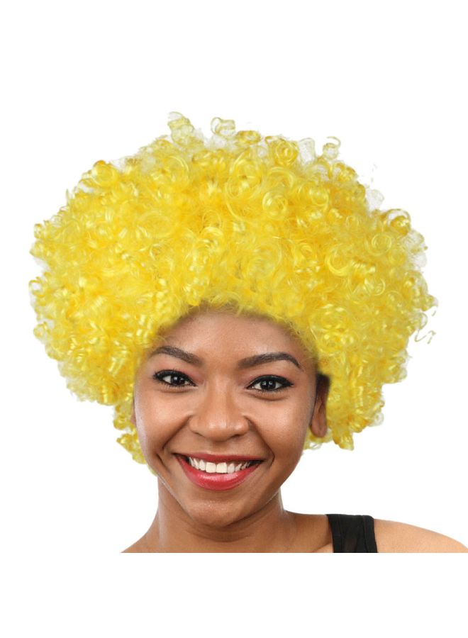 Voberry Party Disco Afro Clown Masquerade Hair Wig Yellow 25 x 16cm - Image 2