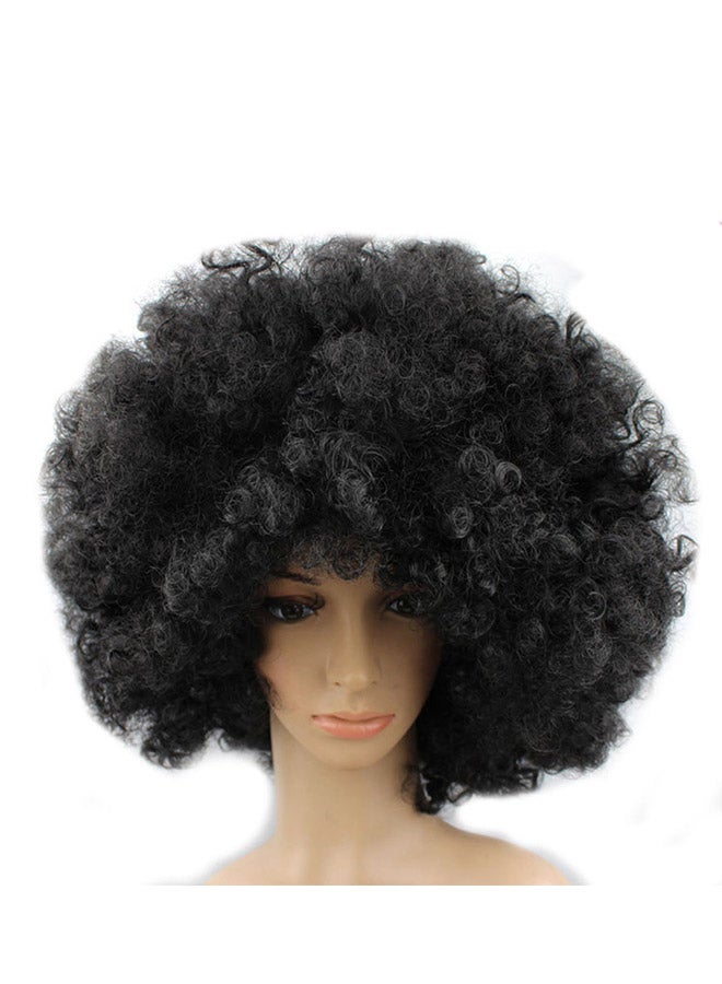 Voberry Party Disco Funny Afro Clown Masquerade Hair Wig Black 25x16x5cm - Image 1