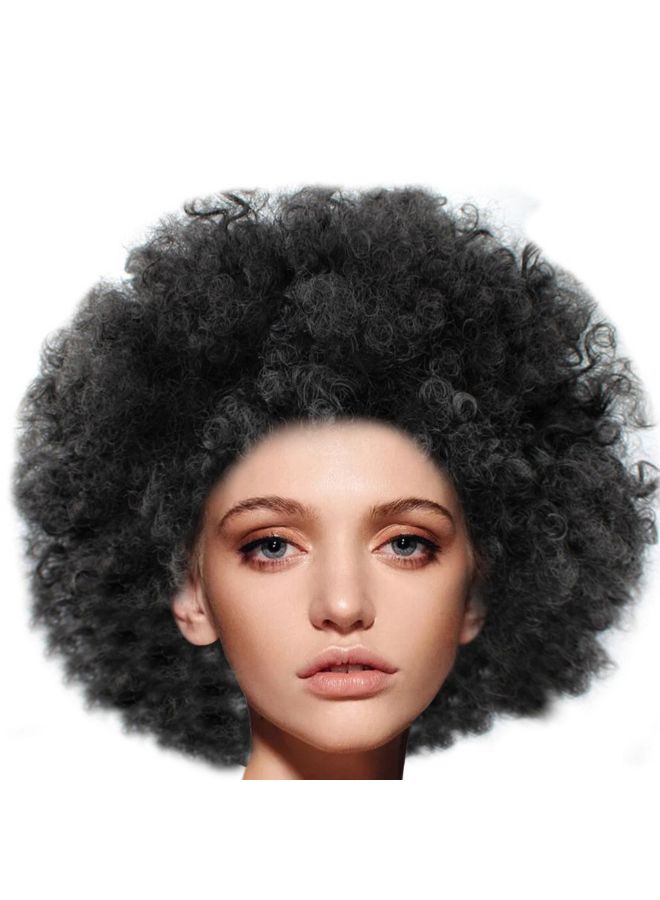 Voberry Party Disco Funny Afro Clown Masquerade Hair Wig Black 25x16x5cm - Image 2