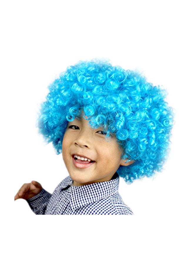 Voberry Party Disco Afro Clown Masquerade Hair Wig Blue 25 x 16cm - Image 1