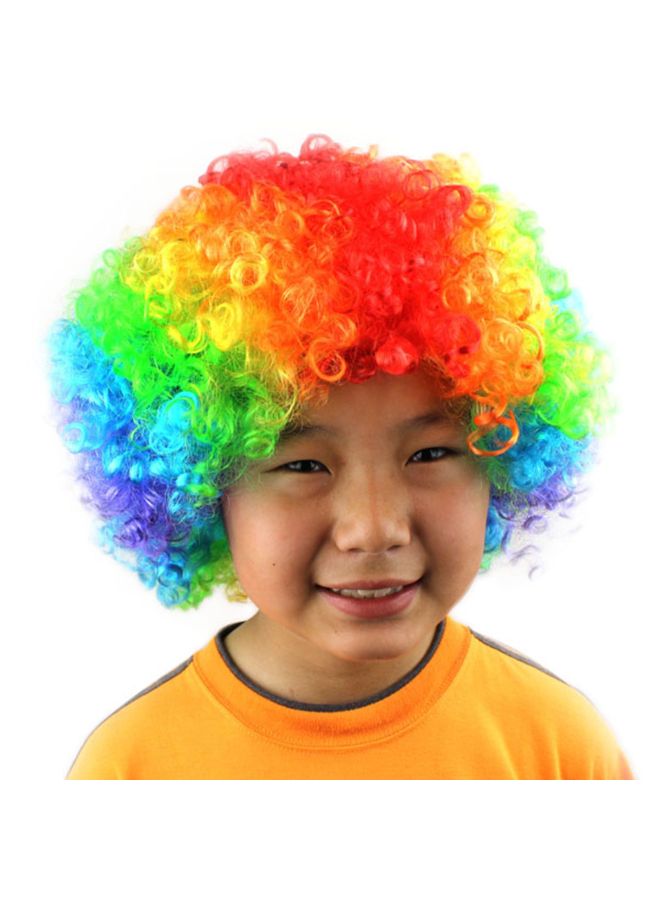 Voberry - Party Disco Afro Clown Masquerade Hair Wig Multicolour 25 x 16cm - Image 1