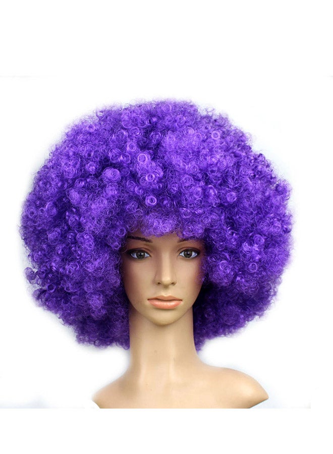 Voberry Party Disco Afro Clown Masquerade Hair Wig Purple 25 x 16cm - Image 1