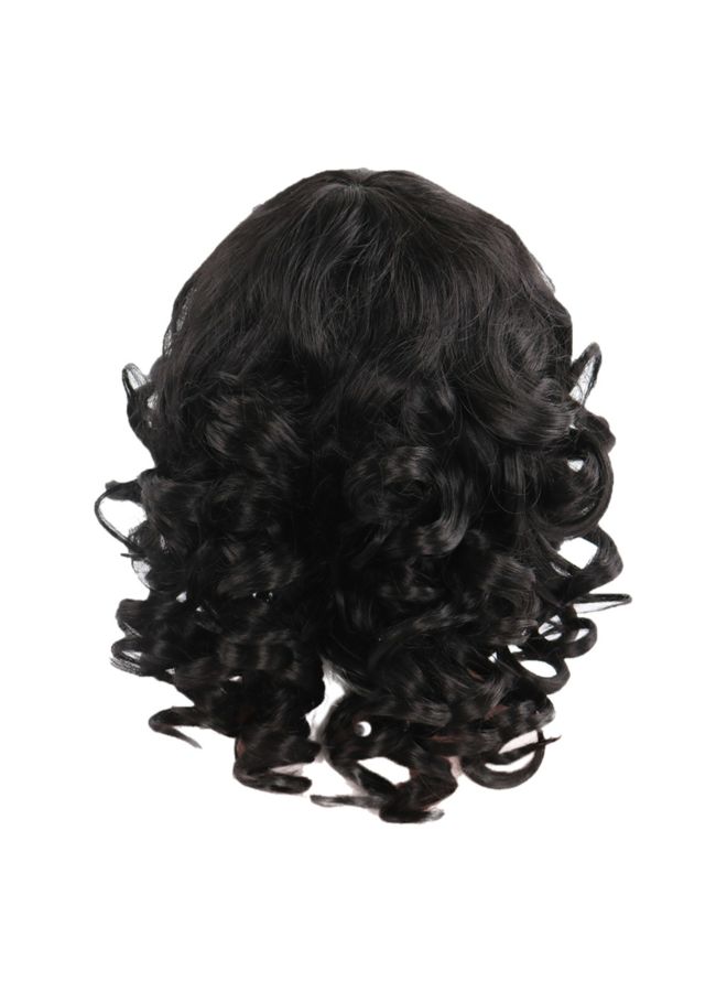 فوبيري شعر مستعار مجعد يغطي الرأس بالكامل مناسب للحفلات التنكرية أسود 28x15x5سم - Image 2