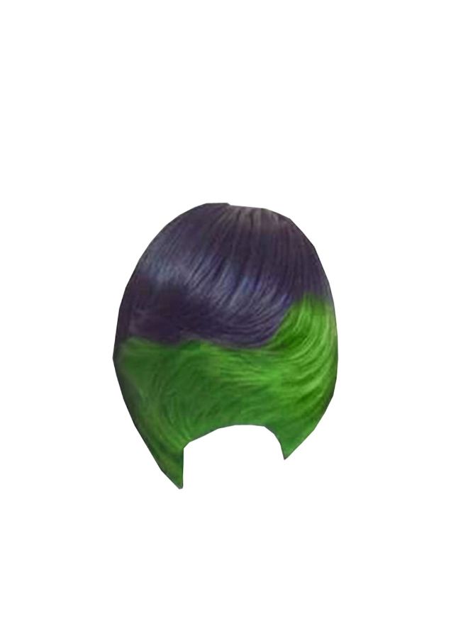 Voberry Full Cover Bang Wig Black/Green 28x15x5cm - Image 2