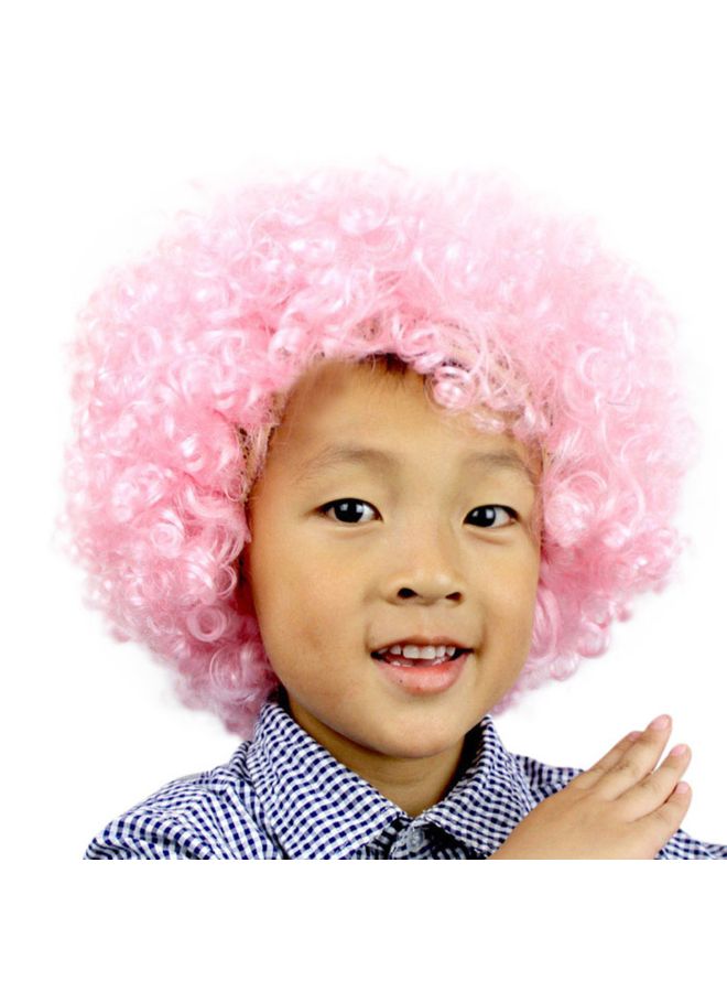 Voberry Party Disco Afro Clown Masquerade Hair Wig Pink 25 x 16cm - Image 2