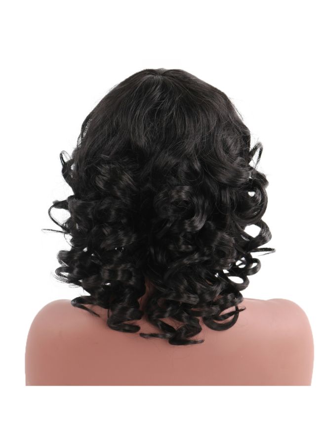 فوبيري شعر مستعار مجعد يغطي الرأس بالكامل مناسب للحفلات التنكرية أسود 28x15x5سم - Image 5