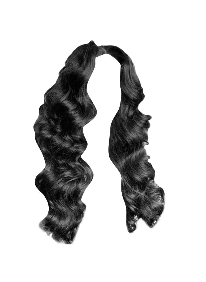 Voberry Synthetic Hair Long Wave Curly Wig Black 15x5x15cm - Image 2