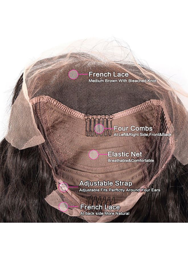 Voberry Brazilian Less Lace Front Full Wig Black 25x20x5cm - Image 4