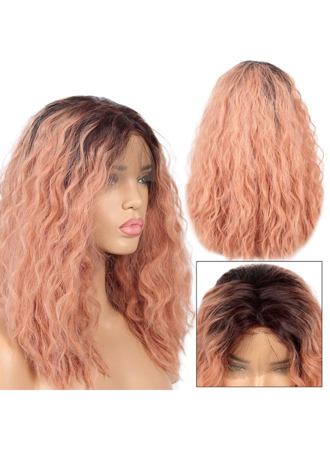 Voberry Brazilian Less Lace Front Full Wig Pink 25x20x5cm - Image 4