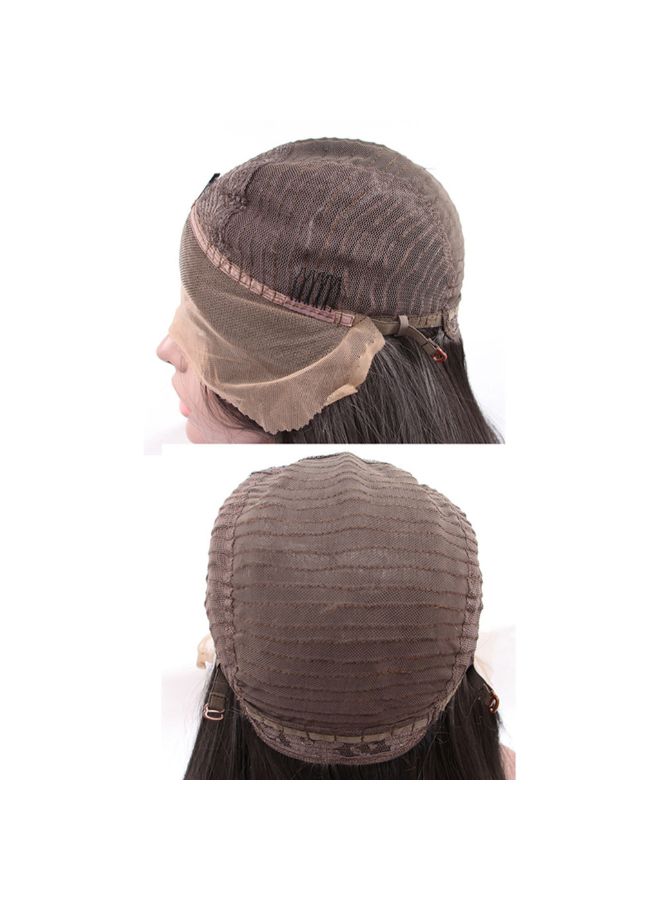 فوبيري شعر مستعار مجعد ومصنوع من الألياف الصناعية ومزود بجزء أمامي من الدانتيل رمادي 20x15x3سم - Image 4