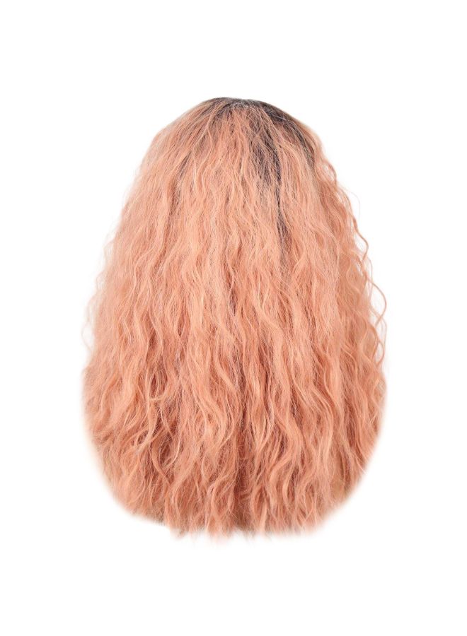 Voberry Brazilian Less Lace Front Full Wig Pink 25x20x5cm - Image 2