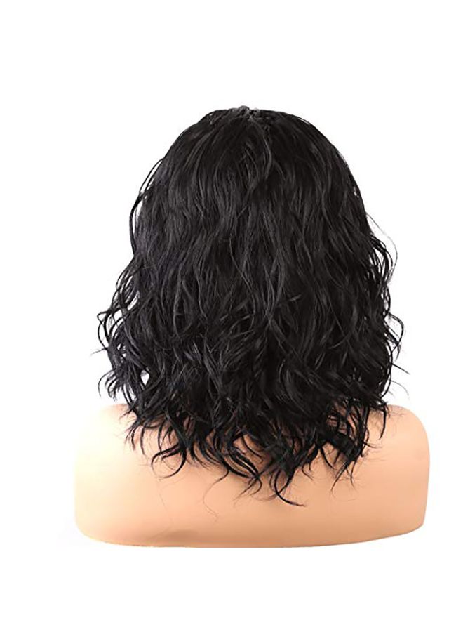 Voberry Brazilian Less Lace Front Full Wig Black 25x18x5cm - Image 4