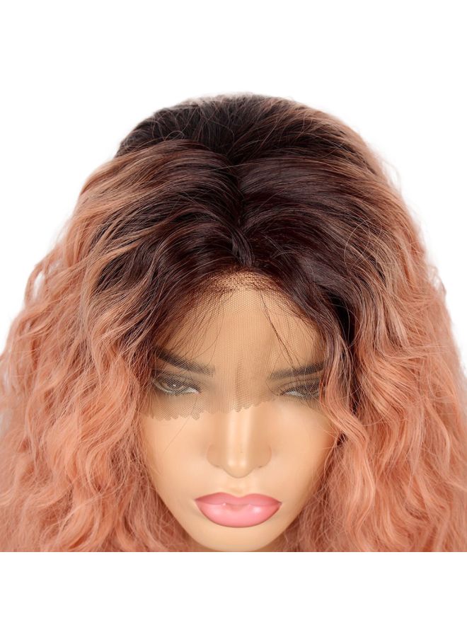 Voberry Brazilian Less Lace Front Full Wig Pink 25x20x5cm - Image 5