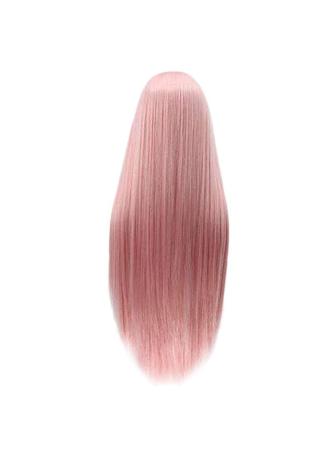 Voberry Lace Front Synthetic Long Staight  Wig Pink 25x18x5cm - Image 2