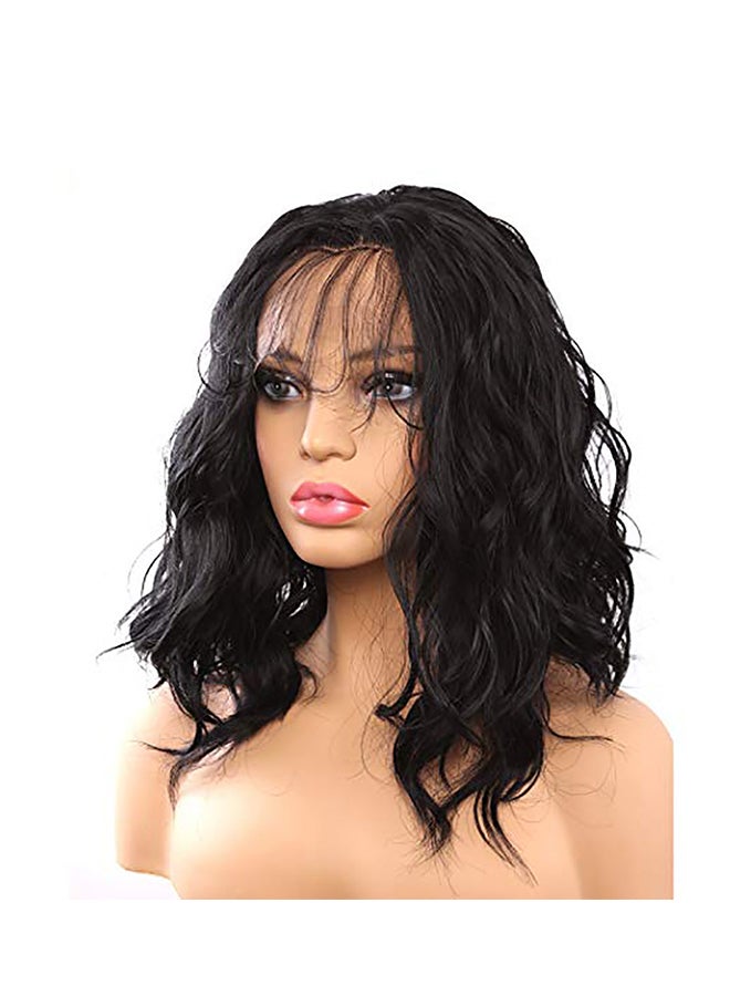 Voberry Brazilian Less Lace Front Full Wig Black 25x18x5cm - Image 1
