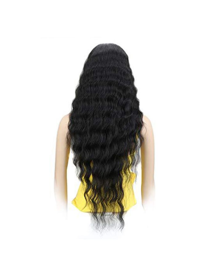 Voberry Synthetic Long Wave Curly Wig Black 15x5x20cm - Image 4
