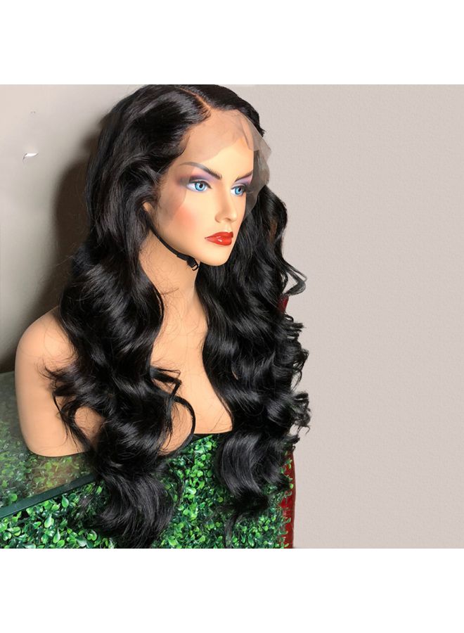 Voberry Synthetic Hair Long Wave Curly Wig Black 15x5x15cm - Image 3