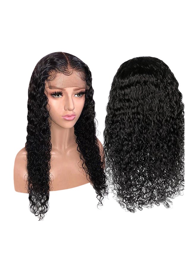Voberry Brazilian Less Lace Front Full Wig Black 25x20x5cm - Image 1