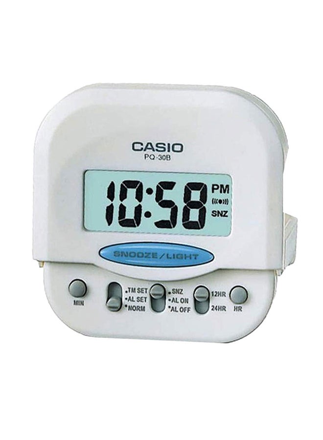 CASIO Digital Travel Alarm Clock PQ-30B-7DF White - Image 1